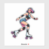 Aangepaste-Cut Vinyl Sticker: Roller Girl Sticker (Vel)