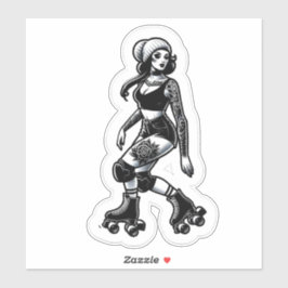 Aangepaste-Cut Vinyl Sticker: Roller Girl Sticker