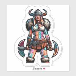 Aangepaste-Cut Vinyl Sticker: Warrior Woman Sticker