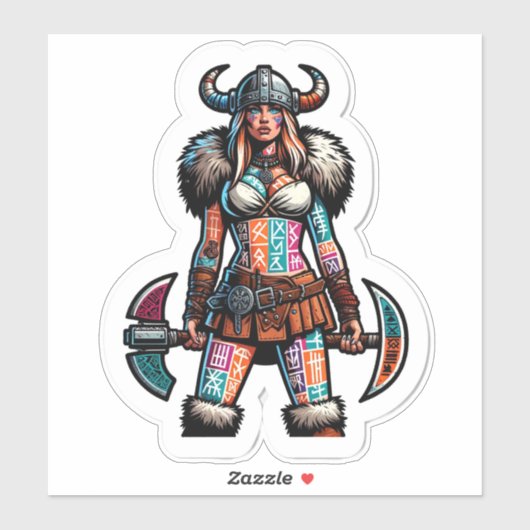 Aangepaste-Cut Vinyl Sticker: Warrior Woman Sticker (Vel)