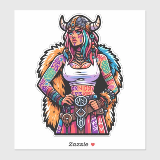 Aangepaste-Cut Vinyl Sticker: Warrior Woman Sticker (Vel)