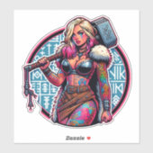 Aangepaste-Cut Vinyl Sticker: Warrior Woman Sticker (Vel)