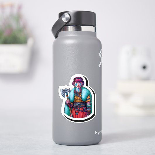 Aangepaste-Cut Vinyl Sticker: Warrior Woman Sticker (HydroFlask)