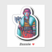 Aangepaste-Cut Vinyl Sticker: Warrior Woman Sticker (Vel)