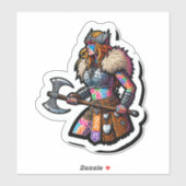Aangepaste-Cut Vinyl Sticker: Warrior Woman Sticker (Vel)