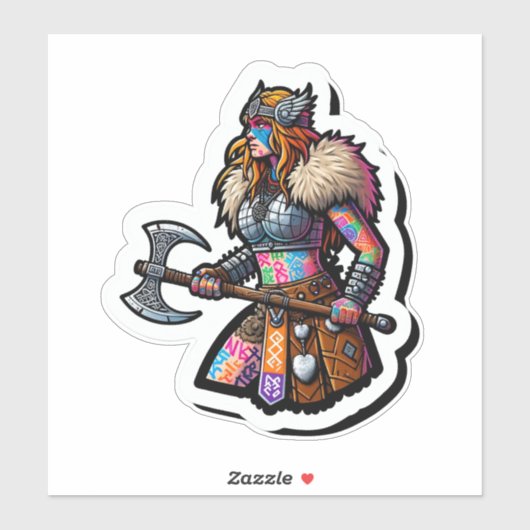 Aangepaste-Cut Vinyl Sticker: Warrior Woman Sticker (Vel)