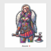 Aangepaste-Cut Vinyl Sticker: Warrior Woman Sticker (Vel)
