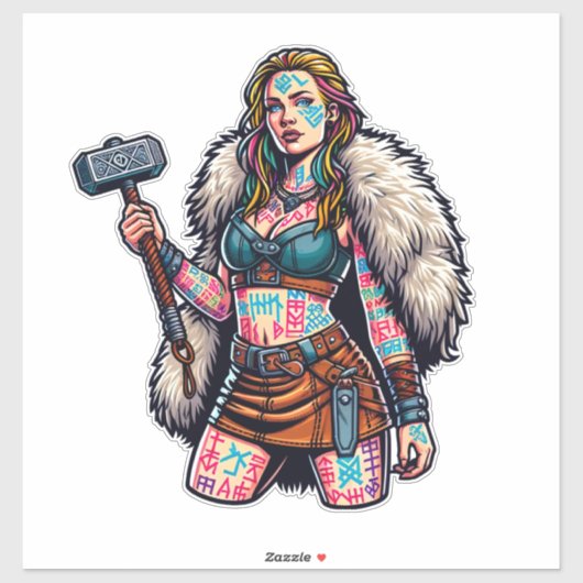 Aangepaste-Cut Vinyl Sticker: Warrior Woman Sticker (Vel)