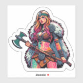 Aangepaste-Cut Vinyl Sticker: Warrior Woman Sticker (Vel)