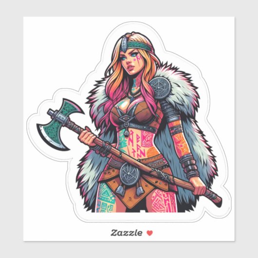 Aangepaste-Cut Vinyl Sticker: Warrior Woman Sticker (Vel)