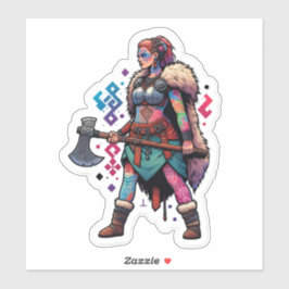 Aangepaste-Cut Vinyl Sticker: Warrior Woman Sticker