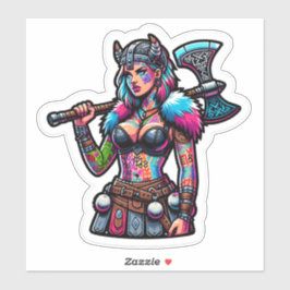 Aangepaste-Cut Vinyl Sticker: Warrior Woman Sticker