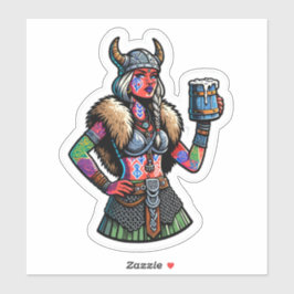 Aangepaste-Cut Vinyl Sticker: Warrior Woman Sticker