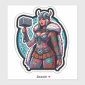 Aangepaste-Cut Vinyl Sticker: Warrior Woman Sticker (Vel)