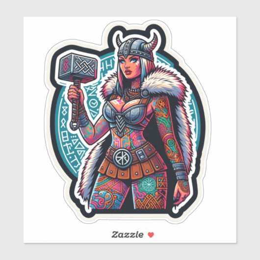 Aangepaste-Cut Vinyl Sticker: Warrior Woman Sticker (Vel)