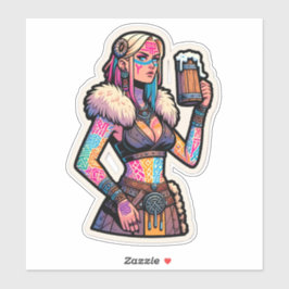 Aangepaste-Cut Vinyl Sticker: Warrior Woman Sticker