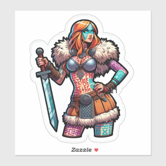 Aangepaste-Cut Vinyl Sticker: Warrior Woman Sticker (Vel)