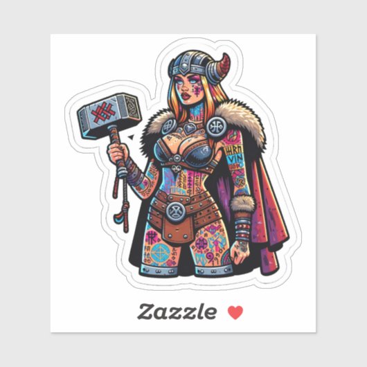 Aangepaste-Cut Vinyl Sticker: Warrior Woman Sticker (Vel)