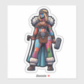 Aangepaste-Cut Vinyl Sticker: Warrior Woman Sticker (Vel)