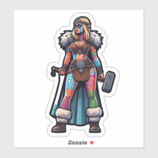 Aangepaste-Cut Vinyl Sticker: Warrior Woman Sticker