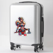 Aangepaste-Cut Vinyl Sticker: Warrior Woman Sticker (Koffer)