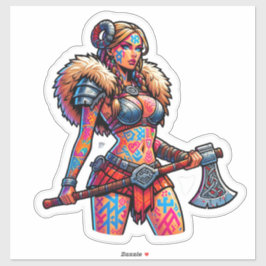 Aangepaste-Cut Vinyl Sticker: Warrior Woman Sticker