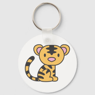 Aangepaste Cute Baby Tiger, neergezet Sleutelhanger
