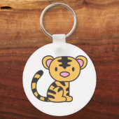 Aangepaste Cute Baby Tiger, neergezet Sleutelhanger (Voorkant)