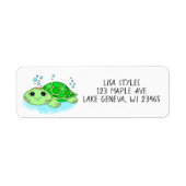 Aangepaste Cute Baby Turtle Cartoon Etiket (Voorkant)