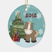 Aangepaste Cute Baby's eerste kerstpaard Keramisch Ornament (Links)