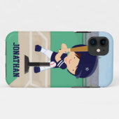 Aangepaste Cute Baseball cartoon player Case-Mate iPhone Case (Achterkant (horizontaal))