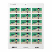 Aangepaste Cute Baseball cartoon player Etiket (Full Sheet)