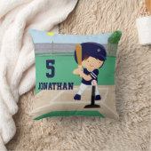 Aangepaste Cute Baseball cartoon player Kussen (Deken)