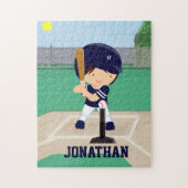 Aangepaste Cute Baseball cartoon player Legpuzzel (Verticaal)