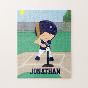 Aangepaste Cute Baseball cartoon player Legpuzzel