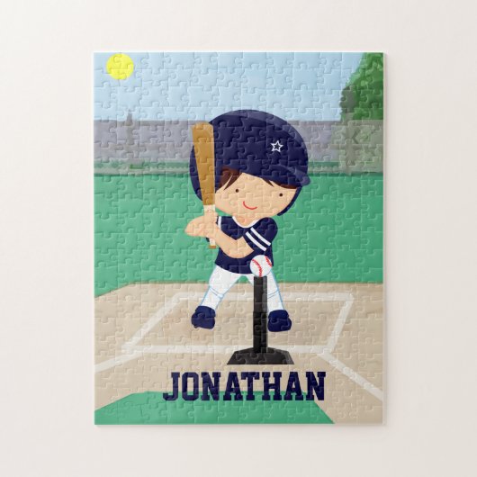 Aangepaste Cute Baseball cartoon player Legpuzzel (Verticaal)