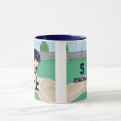 Aangepaste Cute Baseball cartoon player Mok (Midden)