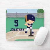 Aangepaste Cute Baseball cartoon player Muismat (Met muis)