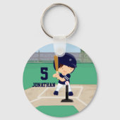 Aangepaste Cute Baseball cartoon player Sleutelhanger (Voorkant)
