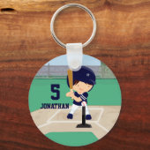 Aangepaste Cute Baseball cartoon player Sleutelhanger (Voorkant)