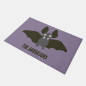 Aangepaste Cute Bat Cartoon Smoky Paars Deurmat (Schuin)