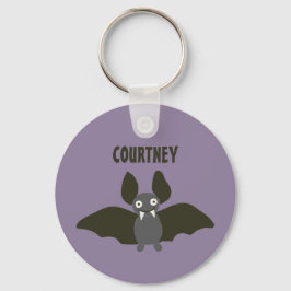 Aangepaste Cute Bat Cartoon Smoky Paars Sleutelhanger