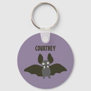 Aangepaste Cute Bat Cartoon Smoky Paars Sleutelhanger