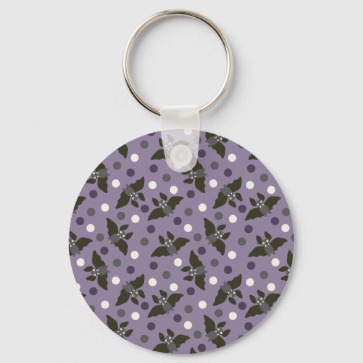 Aangepaste Cute Bat Cartoon Smoky Paars Sleutelhanger (Achterkant)