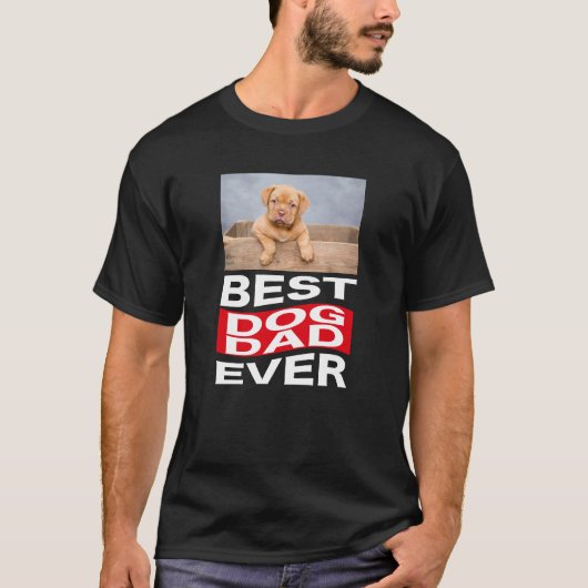 Aangepaste cute Best Dog Dad Oog Pet Photo T-shirt (Voorkant)