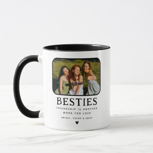 Aangepaste Cute BESTIE Foto & Quote Mok (Links)