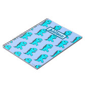 Aangepaste Cute Blue Dinosaur Notitieboek (Linkerzijde)