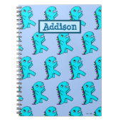 Aangepaste Cute Blue Dinosaur Notitieboek (Voorkant)