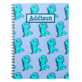 Aangepaste Cute Blue Dinosaur Notitieboek