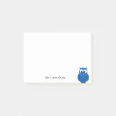 Aangepaste Cute Blue Owl Cartoon Post-it Note (Voorkant)